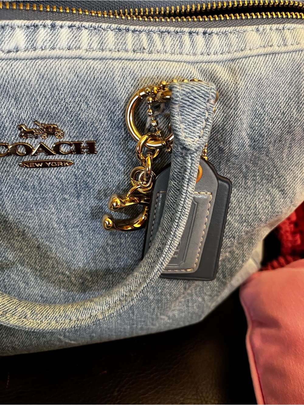 Coach Loved Denim Large Rowan With Wristlet And Charms - Picture 10 of 16